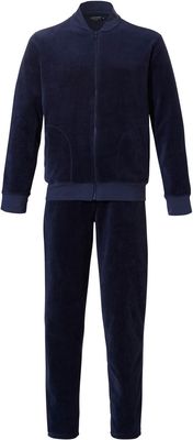 Blauw velours heren huispak