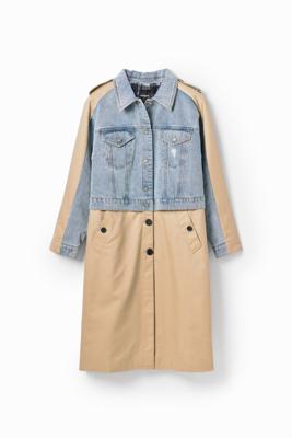Hybride denim trenchcoat - BROWN - XL