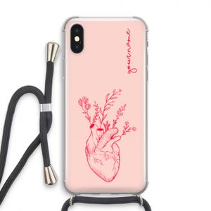 Blooming Heart: iPhone XS Transparant Hoesje met koord