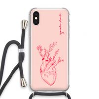 Blooming Heart: iPhone XS Transparant Hoesje met koord