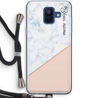 Marmer in stijl: Samsung Galaxy A6 (2018) Transparant Hoesje met koord