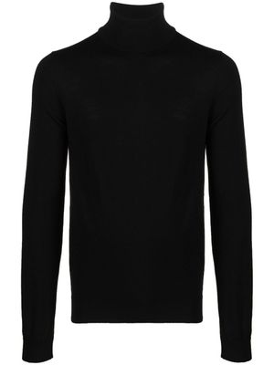 HUGO pull en laine vierge à col roulé - Noir