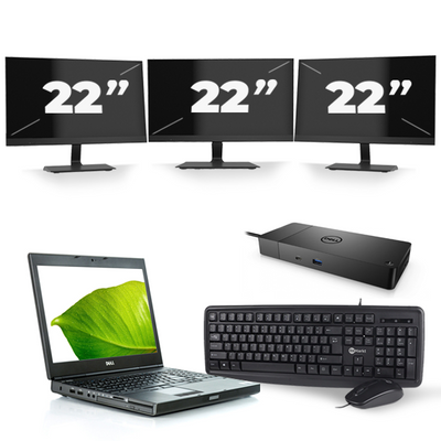 Dell Precision M4600 - Intel Core i7-2e Generatie - 15 inch - 8GB RAM - 240GB SSD - Windows 10 + 3x 22 inch Monitor