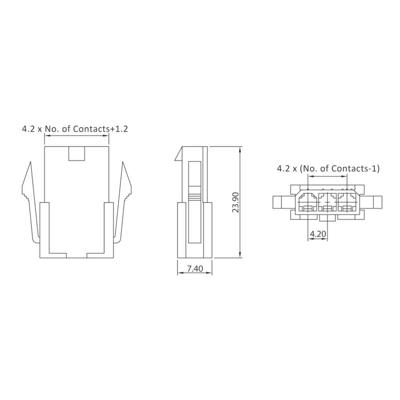 econ connect H4CS3 Male behuizing (kabel) Totaal aantal polen: 3 Rastermaat: 4.2 mm Inhoud: 1 stuk(s) Bulk