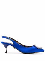 Philipp Plein escarpins en cuir à ornements en cristal - Bleu - thumbnail