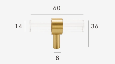 Moderne Messing & Acryl Meubelgreep Moderne Messing & Acryl Meubelgreep