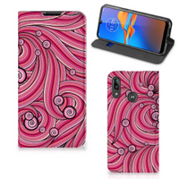 Motorola Moto E6 Plus Bookcase Swirl Pink - thumbnail