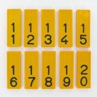 Kokernummers geel/zwart per paar serie 1-10