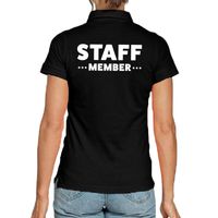 Staff member / personeel tekst polo shirt zwart voor dames 2XL  - - thumbnail