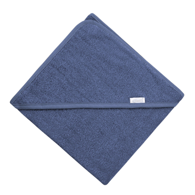Badcape met naam - Silk Blue - 100 x 100 cm