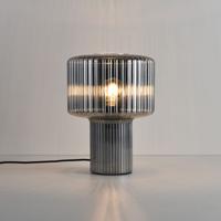 Tafellamp Ferano vetro fumé - E27-fitting - 25W - Geheel van geribbeld rookglas - IP20 voor binnen