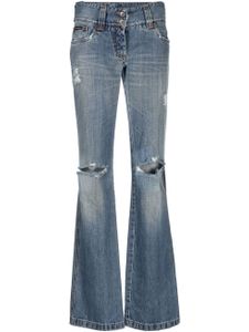 Dolce & Gabbana Pre-Owned jean fuselé à effet usé (années 2000) - Bleu