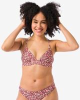 HEMA Dames Voorgevormde Push-up Bikinitop Triangel Rib Bloemen Multi (multi)