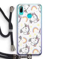 Rainbow Unicorn: Huawei P Smart (2019) Transparant Hoesje met koord
