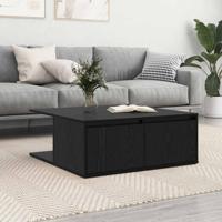 Salontafel met lade met opslag Zwart eiken 80 x 80 x 31 cm Bewerkt hout