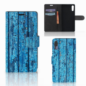 Sony Xperia XZ | Sony Xperia XZs Book Style Case Wood Blue