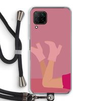 Pink boots: Huawei P40 Lite Transparant Hoesje met koord Pink boots: Huawei P40 Lite Transparant Hoesje met koord