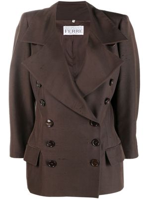 Gianfranco Ferré Pre-Owned blazer à boutonnière croisée (années 1990) - Marron