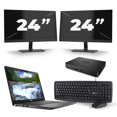 Dell Latitude 5300 - Intel Core i7-8e Generatie - 13 inch - 16GB RAM - 256GB SSD - Windows 11 + 2x 24 inch Monitor