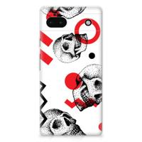 Silicone Back Case Google Pixel 6A Skull Red Silicone Back Case Google Pixel 6A Skull Red