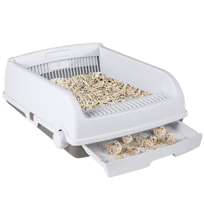 Halfautomatische Kattenbak met Opening Toilet met Uitschuifbare Lade Wit