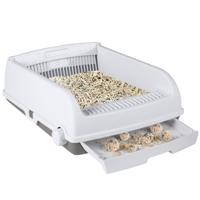 Halfautomatische Kattenbak met Opening Toilet met Uitschuifbare Lade Wit