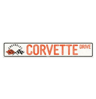 Corvette Drive Bord - Metalen Wandbord met Relief 91,5 cm