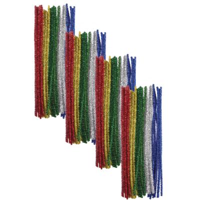 Chenille draad - 120x - glitter - 30 cm - hobby/knutsel materialen