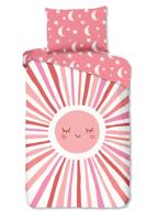 Good Morning Kinderdekbedovertrek "zon, maan en sterren" - Roze - (140x200 cm) - Katoen