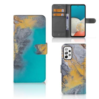 Samsung Galaxy A73 5G | Bookcase | Marble Blue Gold