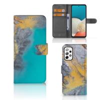 Samsung Galaxy A73 5G | Bookcase | Marble Blue Gold