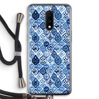 Blauw motief: OnePlus 7 Transparant Hoesje met koord