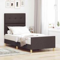 Bedframe met hoofdeinde Donkerbruin 100 x 200 cm Stof