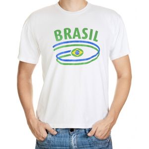 Shirts met vlaggen thema Brasil heren