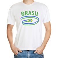 Shirts met vlaggen thema Brasil heren - thumbnail