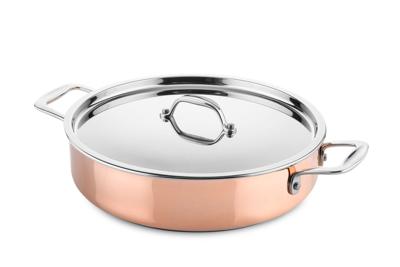 DUCQ Hapjespan / sauteuse met deksel - inductie - koper - ø 28 cm / 4 liter