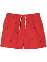 POLO RALPH LAUREN KIDS short de bain à motif Polo Pony brodé - Rouge