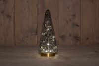 B.O.T. Tree Glass 13X28,5 cm Grey With Golden Base 10Led - Anna's Collection