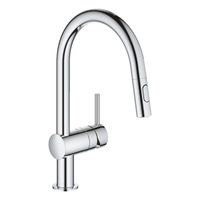 GROHE Minta Keukenkraan - hoog - draaibare/uittrekbare uitloop - 2 straalsoorten - chroom 32321002