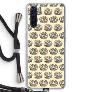 Slapende poes: Oppo A91 Transparant Hoesje met koord