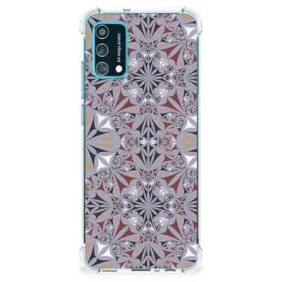 Samsung Galaxy M02s | A02s Anti-Shock Hoesje Flower Tiles Samsung Galaxy M02s | A02s Anti-Shock Hoesje Flower Tiles