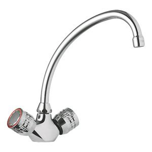 Keukenkraan Tres ESE-23 | Opbouw | 360° Draaibaar | Mengkraan | 2-knops | Rond | Chroom