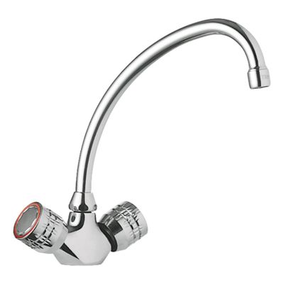 Keukenkraan Tres ESE-23 | Opbouw | 360° Draaibaar | Mengkraan | 2-knops | Rond | Chroom