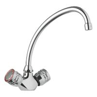 Keukenkraan Tres ESE-23 | Opbouw | 360° Draaibaar | Mengkraan | 2-knops | Rond | Chroom