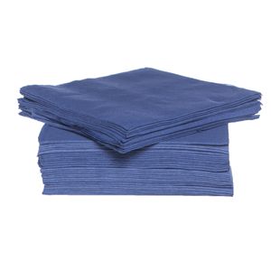 80x stuks luxe kwaliteit servetten blauw 38 x 38 cm