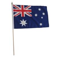 Luxe zwaaivlag Australie - 30 x 45 cm - op stok - landen versiering