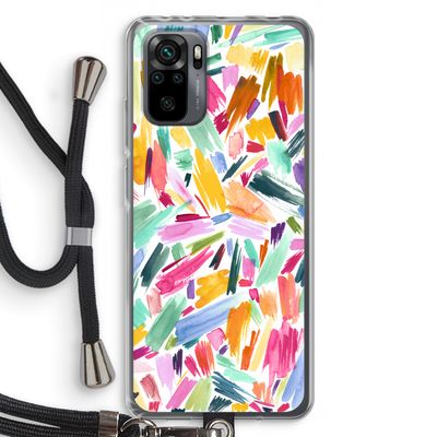 Watercolor Brushstrokes: Xiaomi Redmi Note 10 Pro Transparant Hoesje met koord
