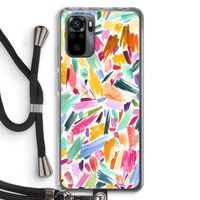 Watercolor Brushstrokes: Xiaomi Redmi Note 10 Pro Transparant Hoesje met koord