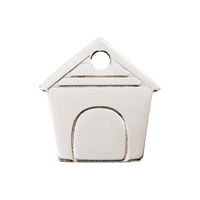 Dog House roestvrijstalen dierenpenning medium/gemiddeld 2,99 cm x 3,12 cm - RedDingo