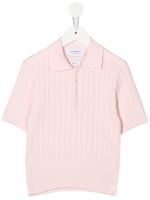 Thom Browne Kids polo en maille torsadée - Rose